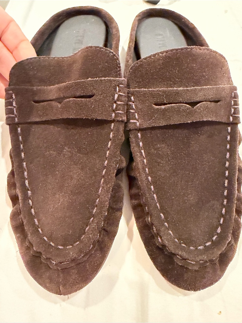 Steve Madden slide chocoluSuede Penny Loafers - Picture 3 of 4